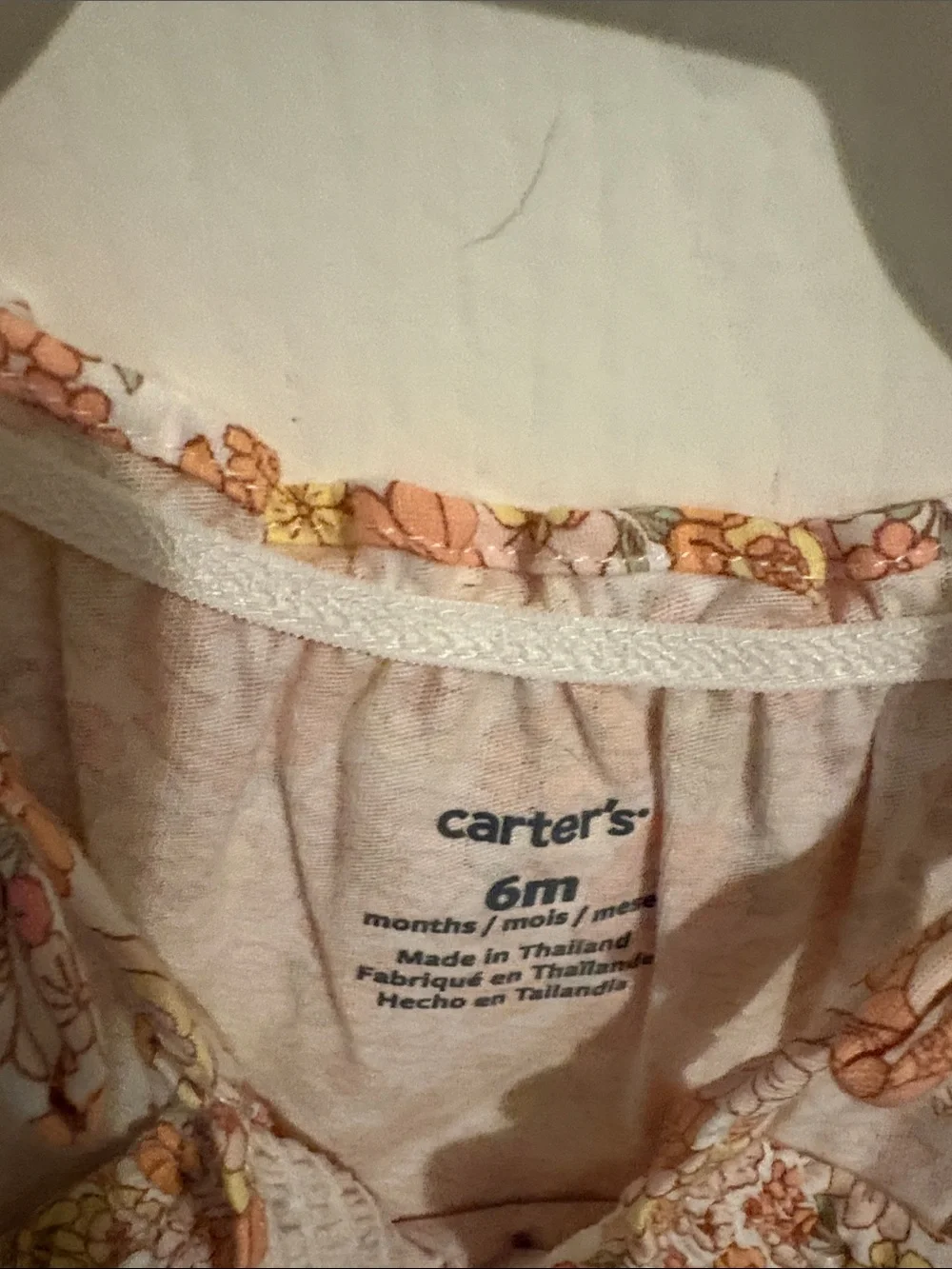 Carter's Orange and Yellow Floral Smocked Romper